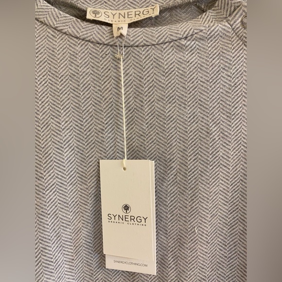 Synergy Organic Clothing. Herringbone Snap Neck Detail Sweater. Size: Medium. - Picture 3 of 5